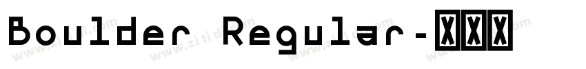 Boulder Regular字体转换